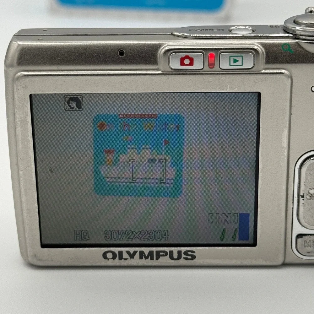Olympus FE-230 7.1MP Digital Camera Silver 3x Optical Zoom Y2K Point and Shoot
